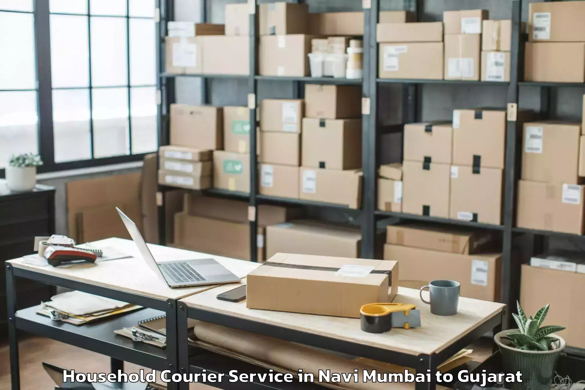 Easy Navi Mumbai to Baria Household Courier Booking